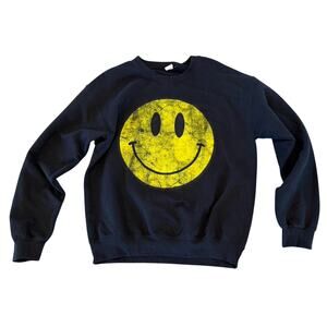 Alter'd State - Black and Yellow Smiley Sweatshirt - Size M